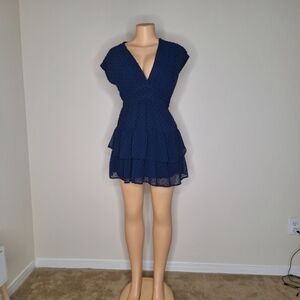 Francesca's Collections Navy Layered Mini Dress